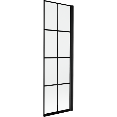 Mexen Mist parawan nawannowy 1-skrzydłowy prawy 60 x 150 cm, czarna kratka, czarny - 8A9-060-001-70-77-P