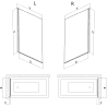 Mexen Mist parawan nawannowy 1-skrzydłowy prawy 70 x 150 cm, czarna kratka, czarny - 8A9-070-001-70-77-P