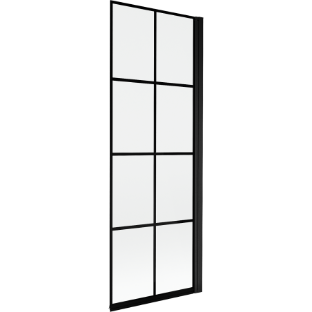 Mexen Mist parawan nawannowy 1-skrzydłowy prawy 70 x 150 cm, czarna kratka, czarny - 8A9-070-001-70-77-P