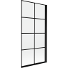 Mexen Mist parawan nawannowy 1-skrzydłowy prawy 90 x 150 cm, czarna kratka, czarny - 8A9-090-001-70-77-P