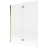 Mexen Mist parawan nawannowy 2-skrzydłowy lewy 140 x 150 cm, transparent, złoty - 8A9-140-002-50-00-L
