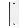 Mexen Mist parawan nawannowy 2-skrzydłowy lewy 80 x 150 cm, transparent, czarny - 8A9-080-002-70-00-L