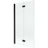 Mexen Mist parawan nawannowy 2-skrzydłowy lewy 100 x 150 cm, transparent, czarny - 8A9-100-002-70-00-L