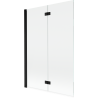 Mexen Mist parawan nawannowy 2-skrzydłowy lewy 120 x 150 cm, transparent, czarny - 8A9-120-002-70-00-L