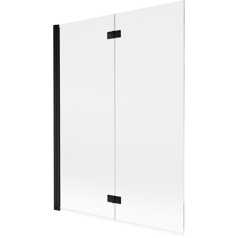 Mexen Mist parawan nawannowy 2-skrzydłowy lewy 130 x 150 cm, transparent, czarny - 8A9-130-002-70-00-L