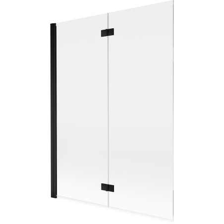 Mexen Mist parawan nawannowy 2-skrzydłowy lewy 130 x 150 cm, transparent, czarny - 8A9-130-002-70-00-L