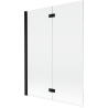Mexen Mist parawan nawannowy 2-skrzydłowy lewy 130 x 150 cm, transparent, czarny - 8A9-130-002-70-00-L