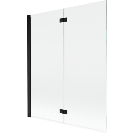 Mexen Mist parawan nawannowy 2-skrzydłowy lewy 140 x 150 cm, transparent, czarny - 8A9-140-002-70-00-L