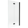 Mexen Mist parawan nawannowy 2-skrzydłowy prawy 100 x 150 cm, transparent, czarny - 8A9-100-002-70-00-P