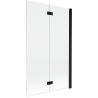 Mexen Mist parawan nawannowy 2-skrzydłowy prawy 110 x 150 cm, transparent, czarny - 8A9-110-002-70-00-P