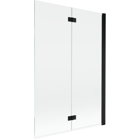Mexen Mist parawan nawannowy 2-skrzydłowy prawy 120 x 150 cm, transparent, czarny - 8A9-120-002-70-00-P