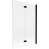 Mexen Mist parawan nawannowy 2-skrzydłowy prawy 120 x 150 cm, transparent, czarny - 8A9-120-002-70-00-P