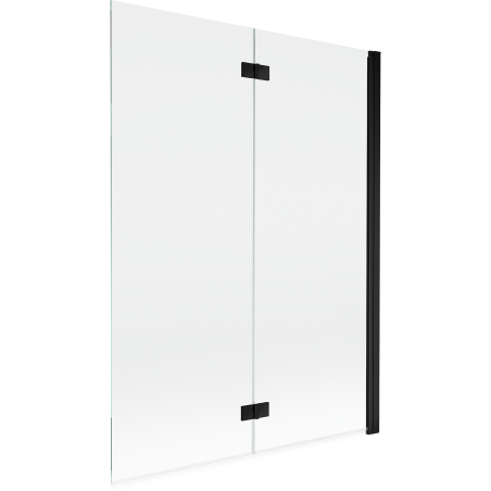 Mexen Mist parawan nawannowy 2-skrzydłowy prawy 130 x 150 cm, transparent, czarny - 8A9-130-002-70-00-P