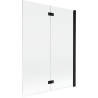 Mexen Mist parawan nawannowy 2-skrzydłowy prawy 130 x 150 cm, transparent, czarny - 8A9-130-002-70-00-P