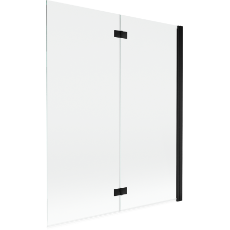 Mexen Mist parawan nawannowy 2-skrzydłowy prawy 140 x 150 cm, transparent, czarny - 8A9-140-002-70-00-P