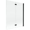 Mexen Mist parawan nawannowy 2-skrzydłowy prawy 140 x 150 cm, transparent, czarny - 8A9-140-002-70-00-P