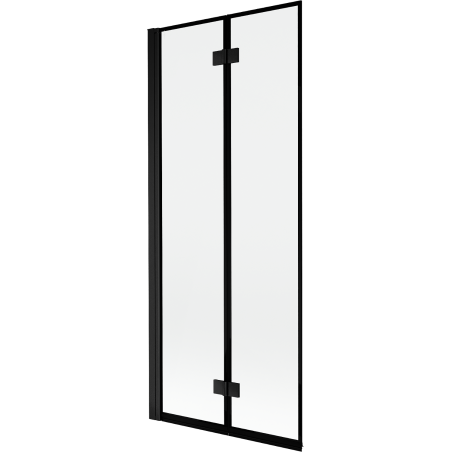 Mexen Mist parawan nawannowy 2-skrzydłowy lewy 80 x 150 cm, czarna ramka, czarny - 8A9-080-002-70-70-L