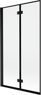 Mexen Mist parawan nawannowy 2-skrzydłowy lewy 100 x 150 cm, czarna ramka, czarny - 8A9-100-002-70-70-L