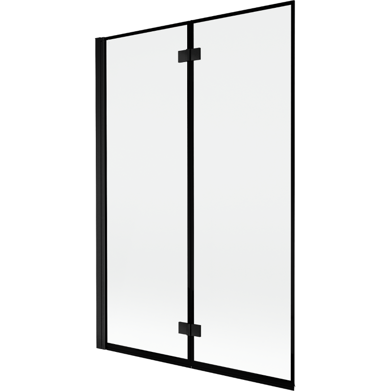 Mexen Mist parawan nawannowy 2-skrzydłowy lewy 120 x 150 cm, czarna ramka, czarny - 8A9-120-002-70-70-L