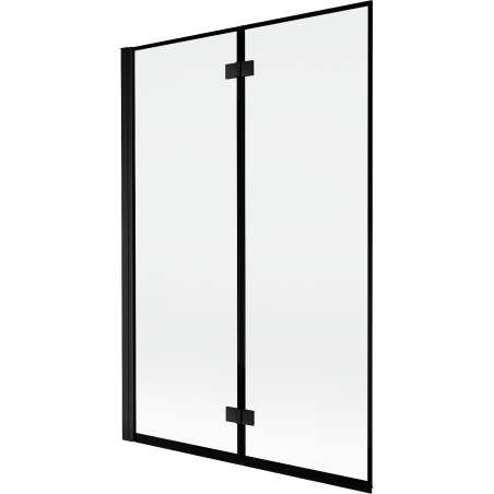 Mexen Mist parawan nawannowy 2-skrzydłowy lewy 120 x 150 cm, czarna ramka, czarny - 8A9-120-002-70-70-L