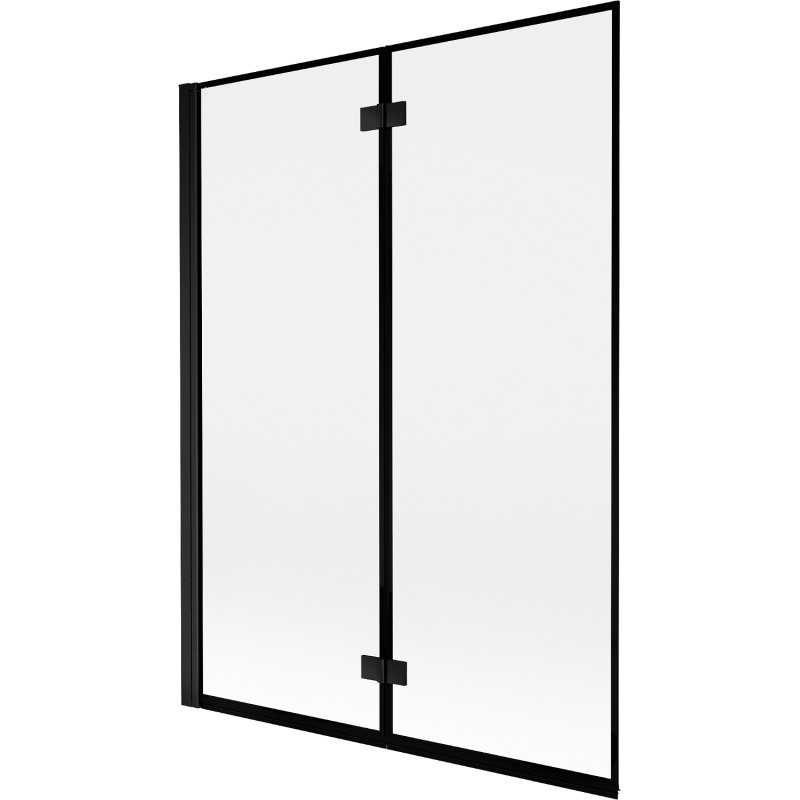 Mexen Mist parawan nawannowy 2-skrzydłowy lewy 130 x 150 cm, czarna ramka, czarny - 8A9-130-002-70-70-L