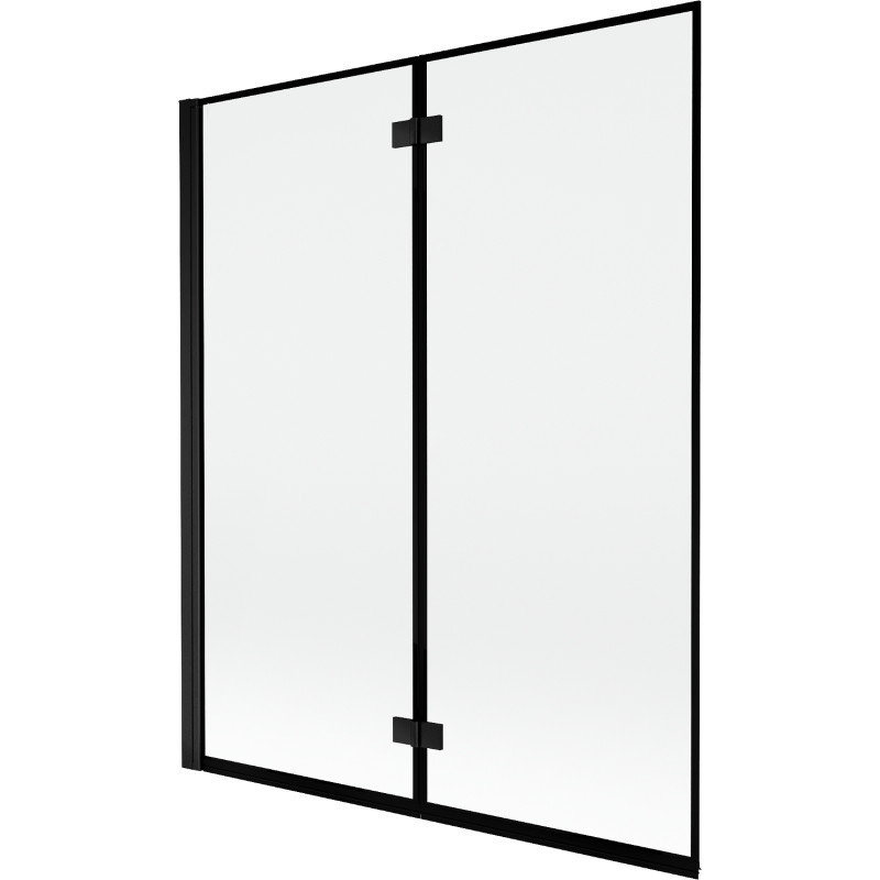 Mexen Mist parawan nawannowy 2-skrzydłowy lewy 140 x 150 cm, czarna ramka, czarny - 8A9-140-002-70-70-L