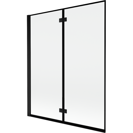 Mexen Mist parawan nawannowy 2-skrzydłowy lewy 140 x 150 cm, czarna ramka, czarny - 8A9-140-002-70-70-L