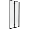 Mexen Mist parawan nawannowy 2-skrzydłowy prawy 80 x 150 cm, czarna ramka, czarny - 8A9-080-002-70-70-P