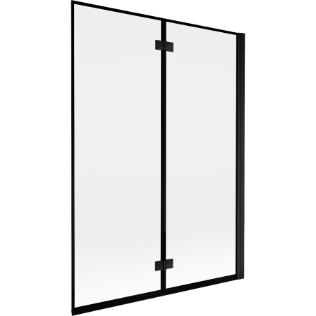 Mexen Mist parawan nawannowy 2-skrzydłowy prawy 130 x 150 cm, czarna ramka, czarny - 8A9-130-002-70-70-P