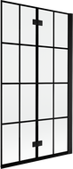 Mexen Mist parawan nawannowy 2-skrzydłowy prawy 100 x 150 cm, czarna kratka, czarny - 8A9-100-002-70-77-P