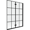 Mexen Mist parawan nawannowy 2-skrzydłowy prawy 130 x 150 cm, czarna kratka, czarny - 8A9-130-002-70-77-P