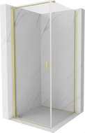 Mexen Mist-B kabina prysznicowa uchylna 70 x 70 cm, transparent, złota szczotkowana - 8A2T-070-070-55-00