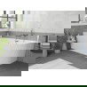 Mexen Silo wanna wolnostojąca narożna lewa ryflowana  150 x 75 cm, biała, przelew gun gray szczotkowany - 52891507500L-66