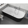 Mexen Silo wanna wolnostojąca narożna lewa ryflowana  170 x 80 cm, biała/czarna, przelew gun metal - 52891708075L-95