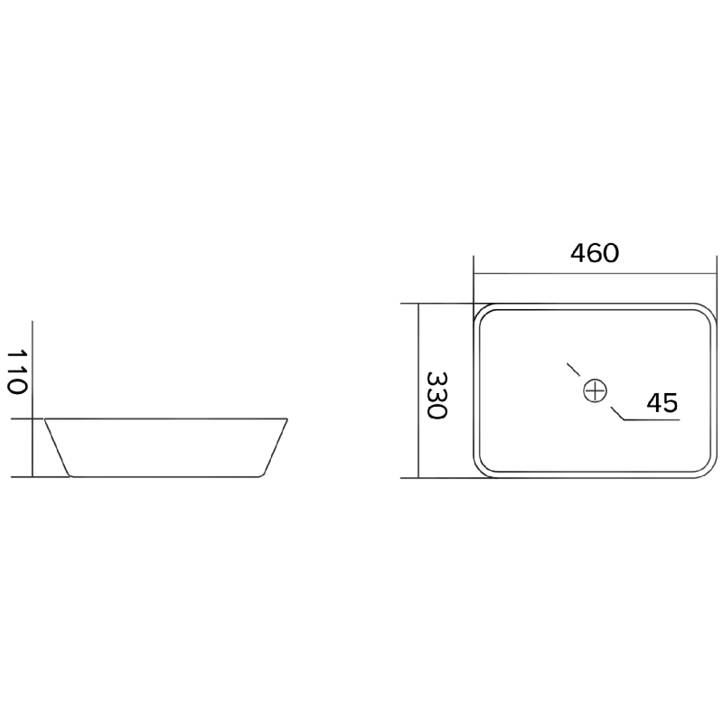 Mexen Tiva szklana umywalka nablatowa 46 x 33 cm, czarna - 24184670