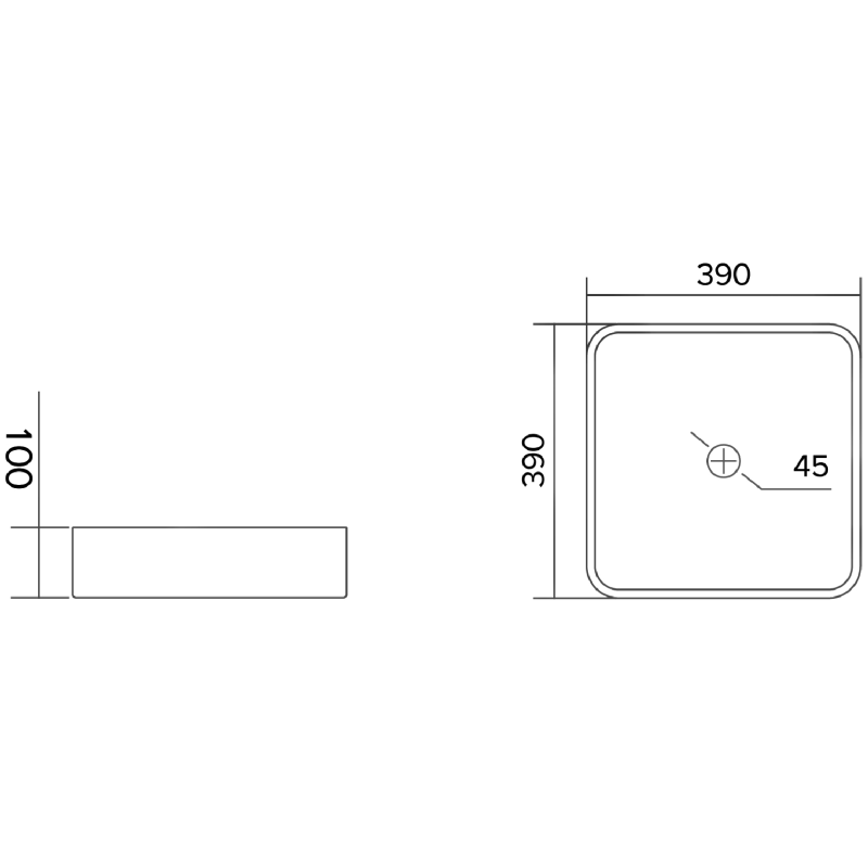 Mexen Nira szklana umywalka nablatowa 39 x 39 cm, czarna - 24203970