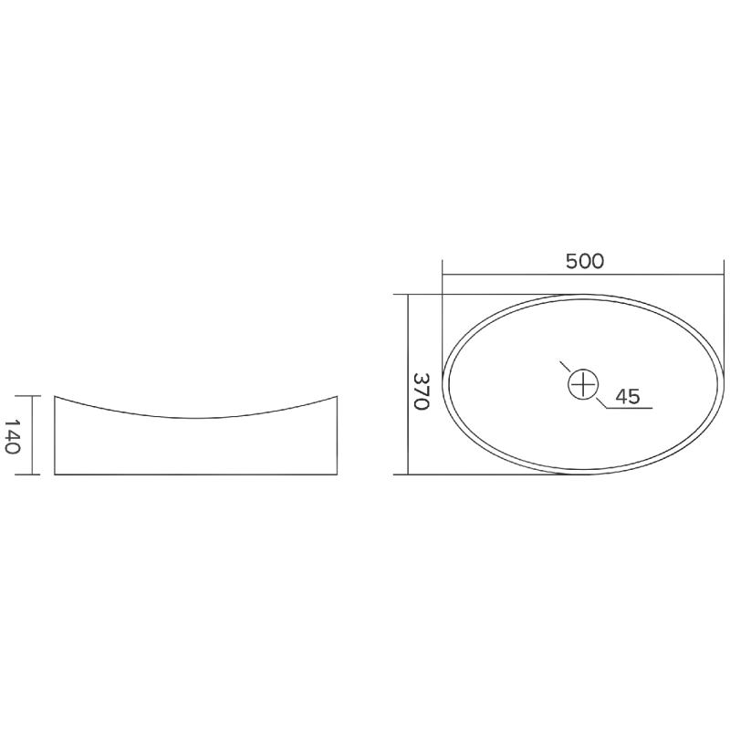 Mexen Kivo szklana umywalka nablatowa 50 x 37 cm, czarna - 24215070