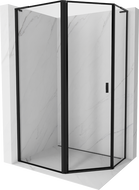 Mexen Mist L kabina prysznicowa pięciokątna asymetryczna uchylna lewa 100 x 90 cm, czarna ramka, czarna - 8A8L-100-090-70-70-L