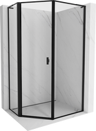 Mexen Mist L kabina prysznicowa pięciokątna asymetryczna uchylna lewa 90 x 100 cm, czarna ramka, czarna - 8A8L-090-100-70-70-L