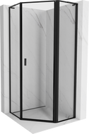 Mexen Mist L kabina prysznicowa pięciokątna uchylna prawa 100 x 100 cm, czarna ramka, czarna - 8A8L-100-100-70-70-P