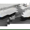 Mexen Silo wanna wolnostojąca narożna prawa ryflowana  150 x 75 cm, biała/czarna, przelew nikiel szczotkowany - 52891507575P-97