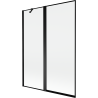 Mexen Mist parawan nawannowy 2-skrzydłowy lewy 130 x 150 cm, czarna ramka, czarny - 8A9-130-011-70-70-L