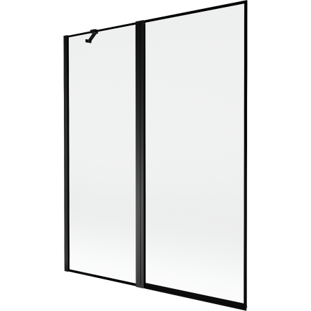 Mexen Mist parawan nawannowy 2-skrzydłowy lewy 140 x 150 cm, czarna ramka, czarny - 8A9-140-011-70-70-L