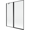 Mexen Mist parawan nawannowy 2-skrzydłowy lewy 140 x 150 cm, czarna ramka, czarny - 8A9-140-011-70-70-L