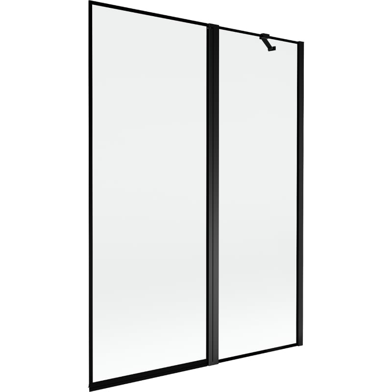 Mexen Mist parawan nawannowy 2-skrzydłowy prawy 130 x 150 cm, czarna ramka, czarny - 8A9-130-011-70-70-P