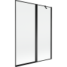 Mexen Mist parawan nawannowy 2-skrzydłowy prawy 130 x 150 cm, czarna ramka, czarny - 8A9-130-011-70-70-P