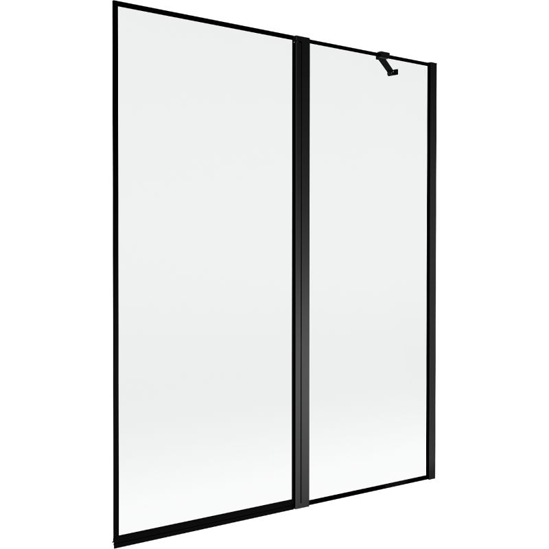 Mexen Mist parawan nawannowy 2-skrzydłowy prawy 140 x 150 cm, czarna ramka, czarny - 8A9-140-011-70-70-P