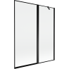 Mexen Mist parawan nawannowy 2-skrzydłowy prawy 140 x 150 cm, czarna ramka, czarny - 8A9-140-011-70-70-P