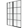 Mexen Mist parawan nawannowy 2-skrzydłowy lewy 120 x 150 cm, czarna kratka, czarny - 8A9-120-011-70-77-L