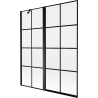 Mexen Mist parawan nawannowy 2-skrzydłowy lewy 140 x 150 cm, czarna kratka, czarny - 8A9-140-011-70-77-L
